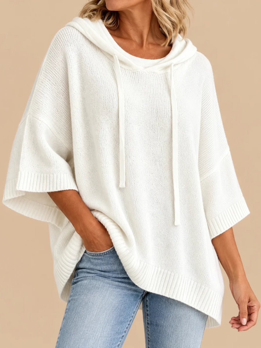 Laurel | Hooded Knit Poncho
