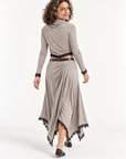 Sage lace-trim skirt set
