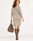 Hazel collared sweater dress in khaki 