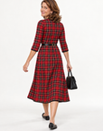 Margaret plaid midi dress