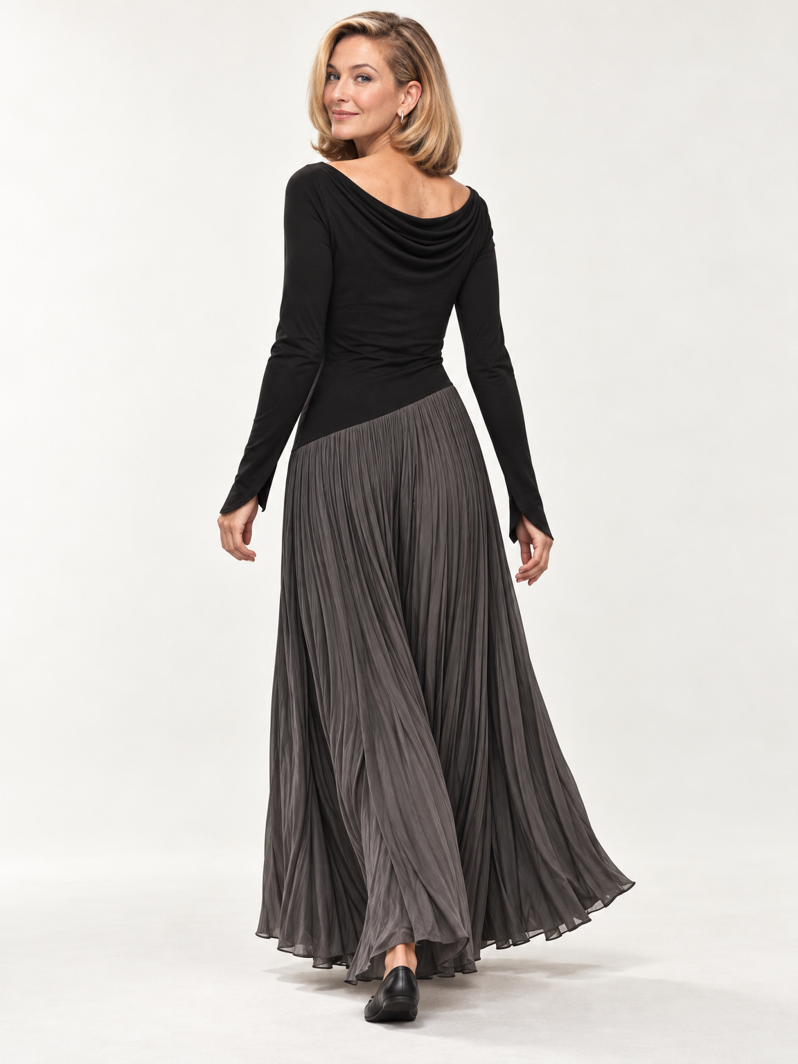Celeste cowl-neck maxi dress