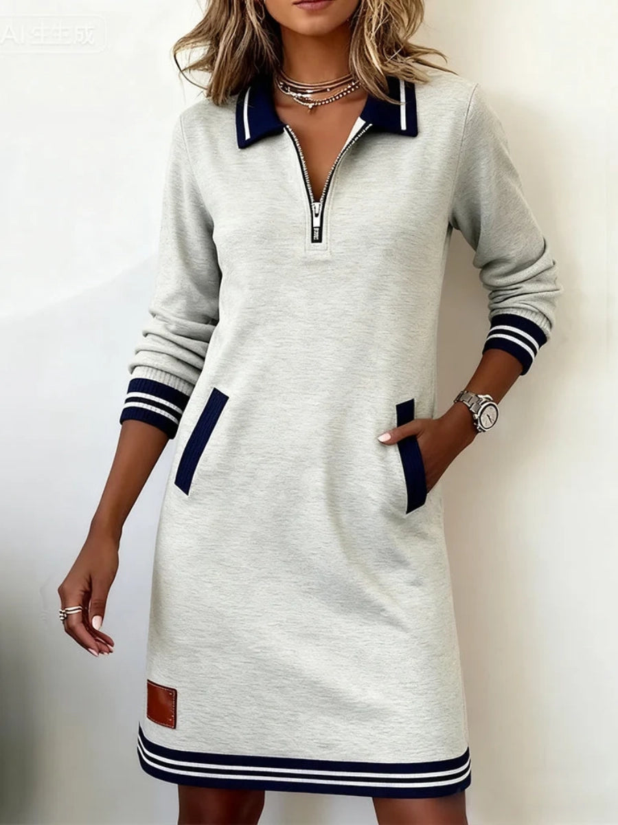 Delaney | Zip-Collar Sweater Dress