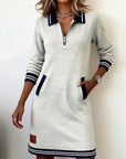 Delaney | Zip-Collar Sweater Dress
