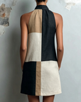 Eleanor | Colorblock Halter Dress