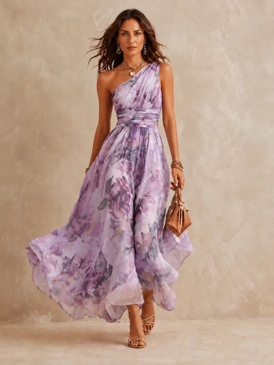 Vivian | One-Shoulder Floral Dress