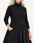 Ingrid turtleneck maxi dress in black 
