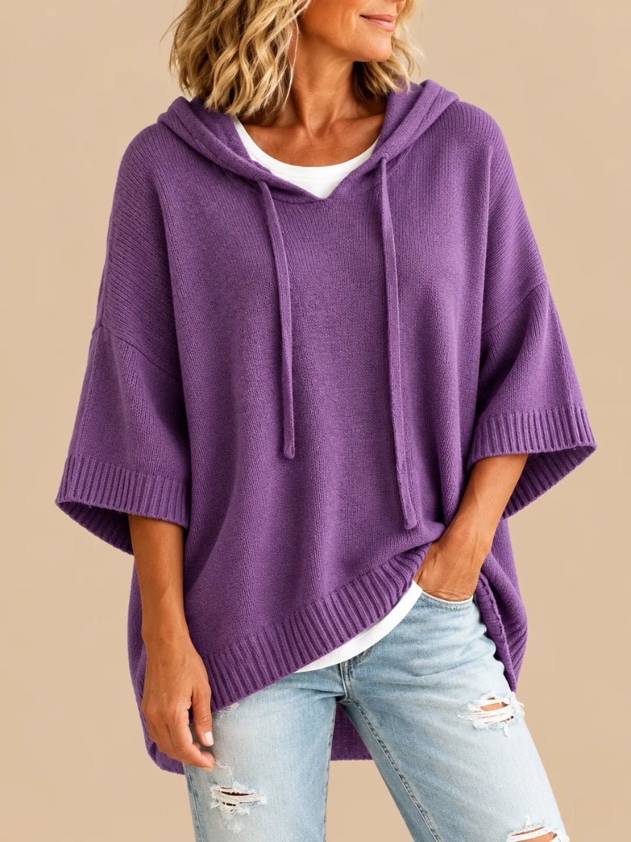 Laurel | Hooded Knit Poncho