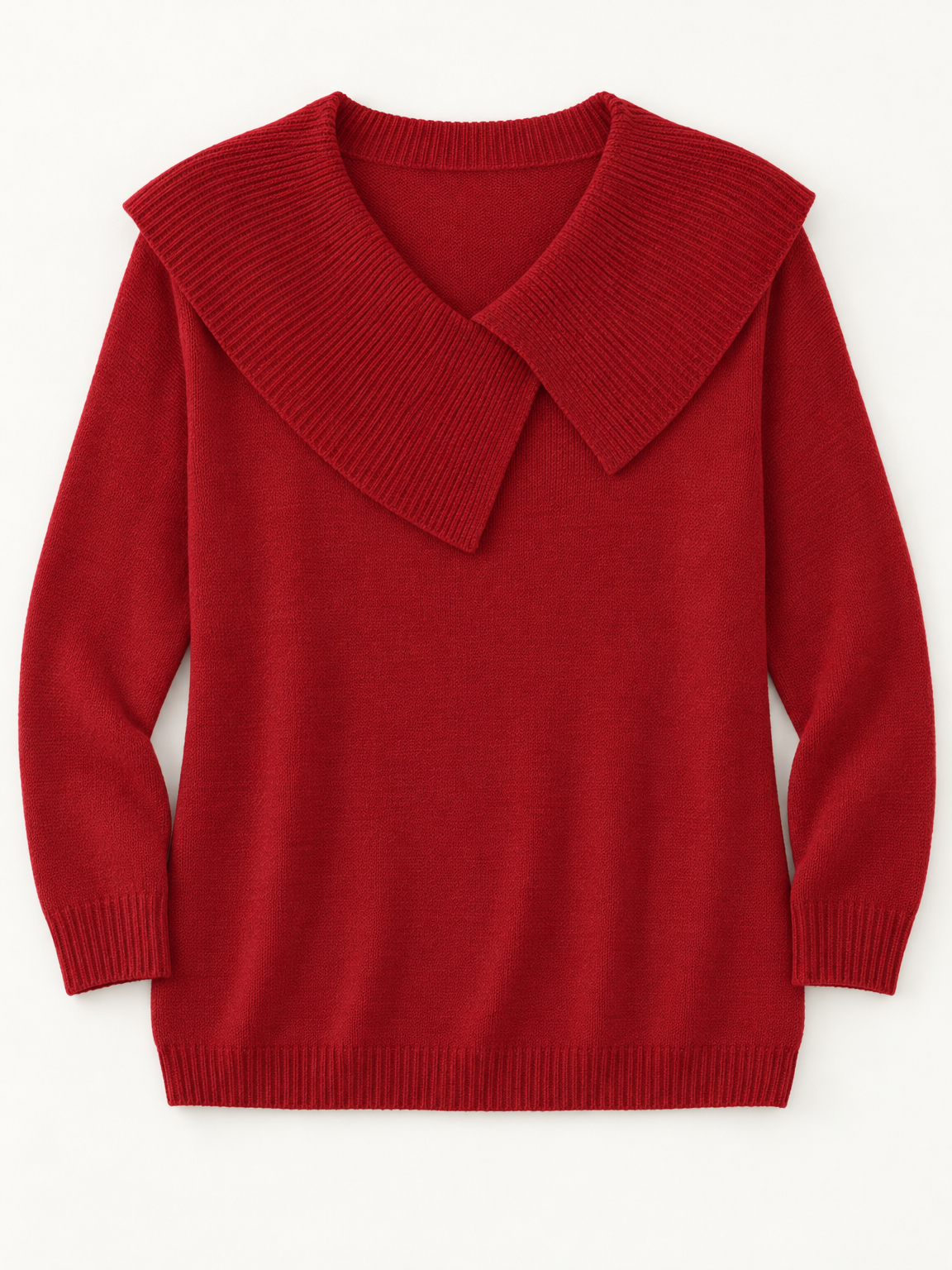 Margot crossover collar sweater in red 
