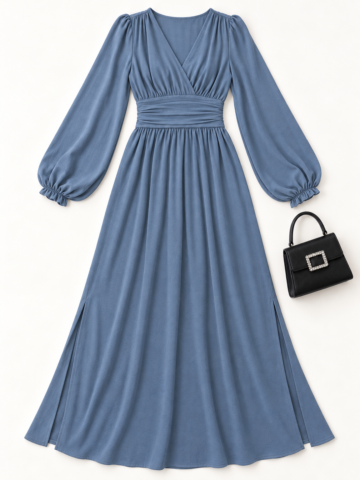 Rosalind lantern-sleeve maxi dress