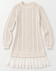 Margot pleated sweater dress in ivory 