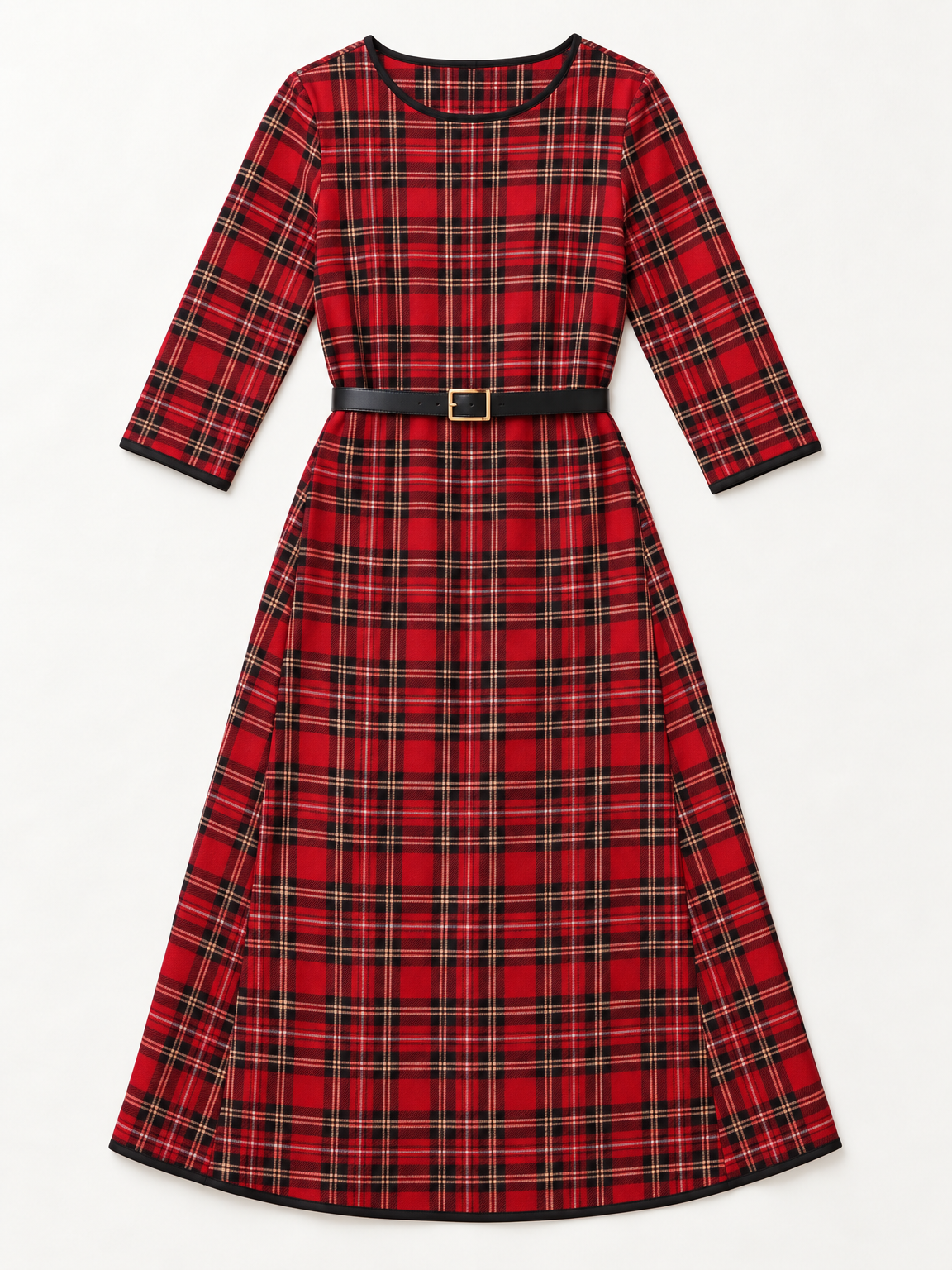 Margaret plaid midi dress