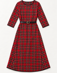 Margaret plaid midi dress