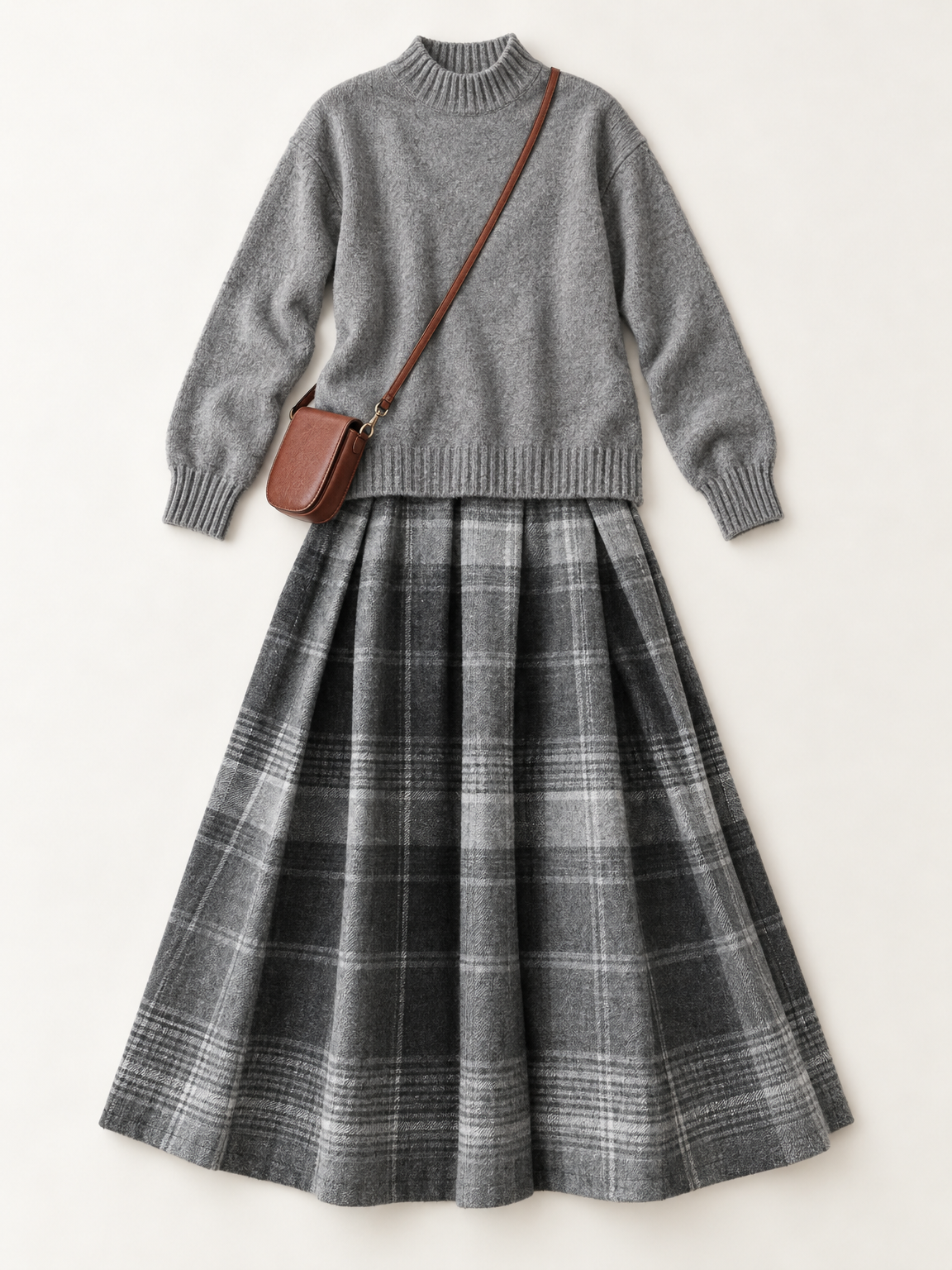 Margot pleated plaid set