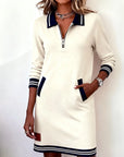 Delaney | Zip-Collar Sweater Dress