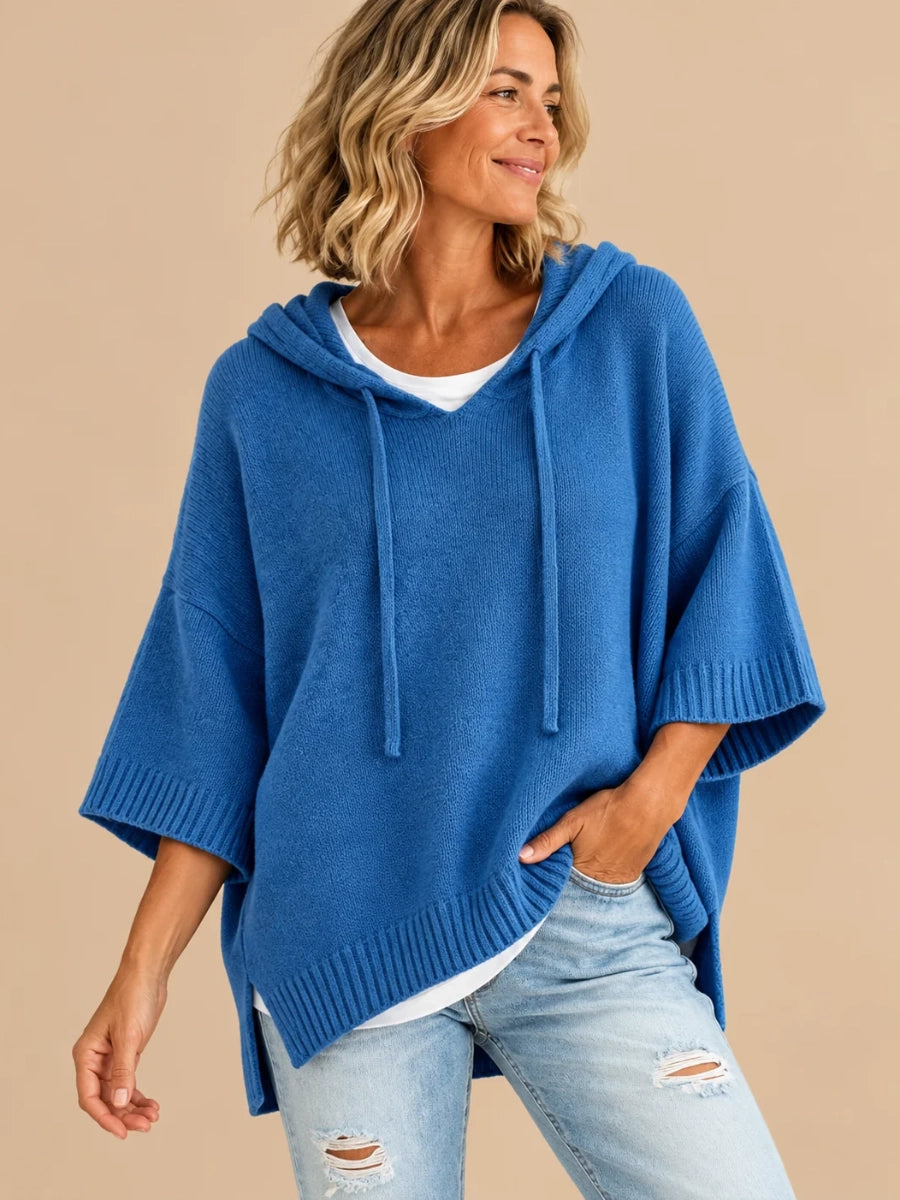 Laurel | Hooded Knit Poncho