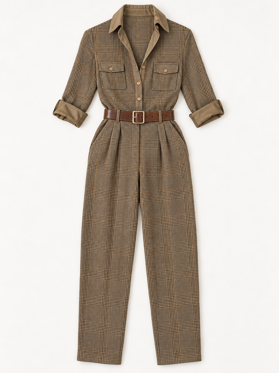Margot plaid utility jumpsuit