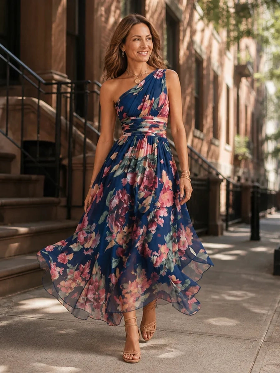 Vivian | One-Shoulder Floral Dress