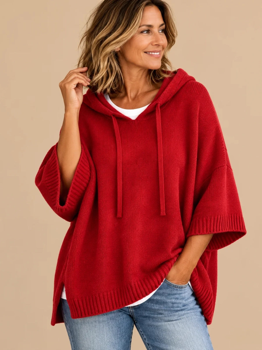 Laurel | Hooded Knit Poncho