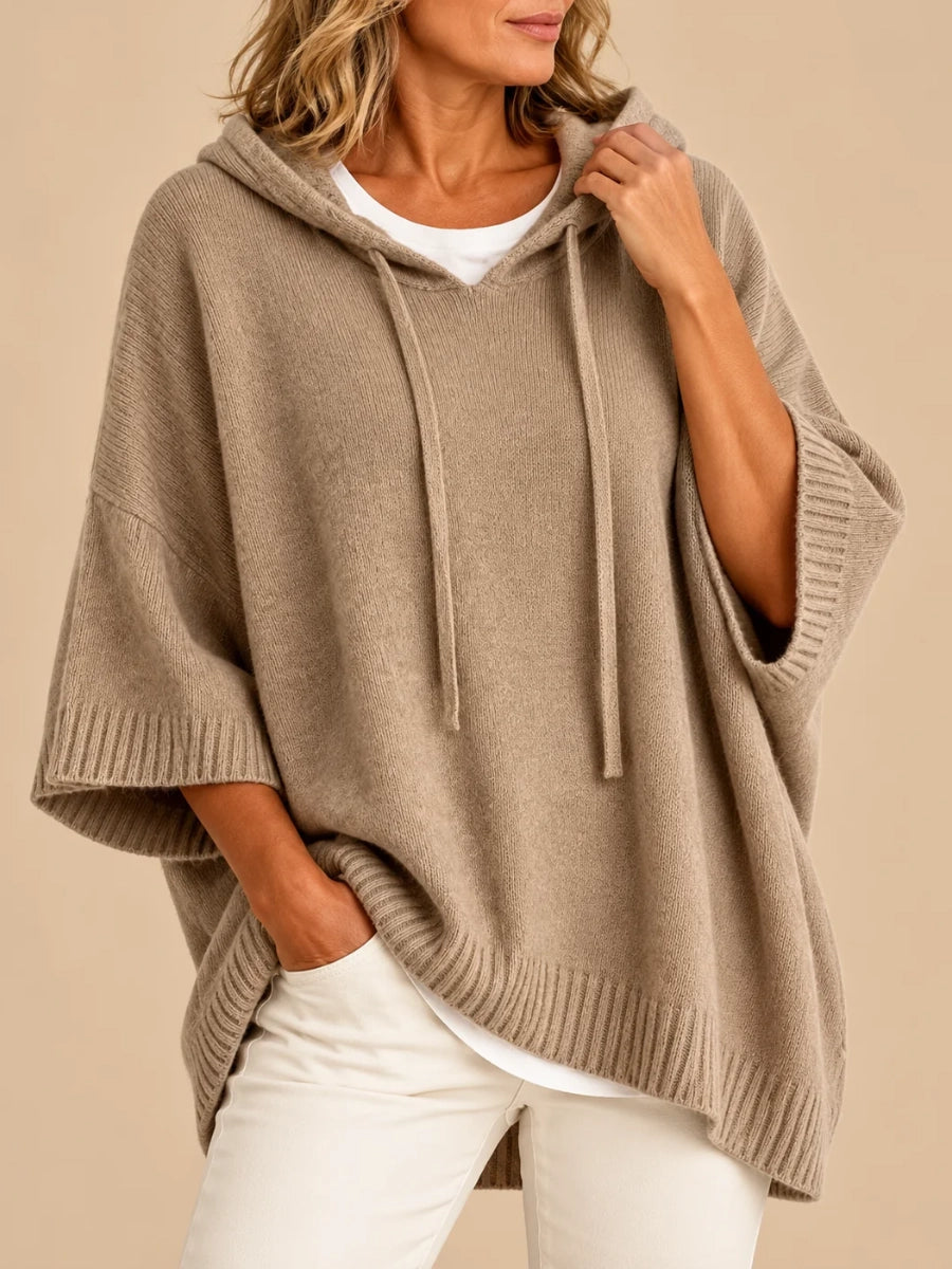 Laurel | Hooded Knit Poncho