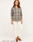 Ruby plaid collared cardigan, full length