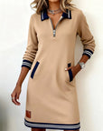 Delaney | Zip-Collar Sweater Dress