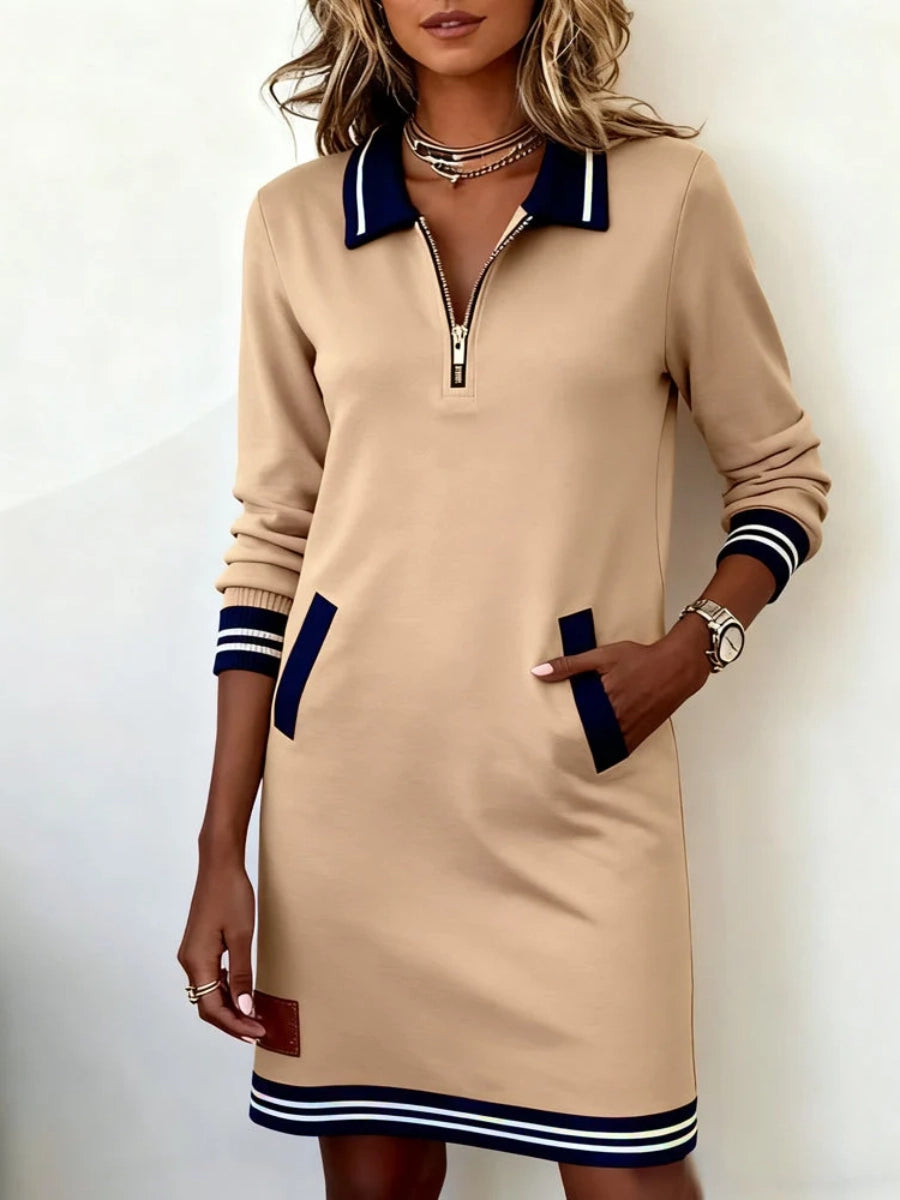 Delaney | Zip-Collar Sweater Dress