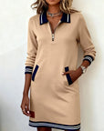 Delaney | Zip-Collar Sweater Dress