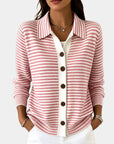 Hazel | Striped Collared Cardigan