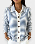 Hazel | Striped Collared Cardigan