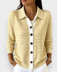 Hazel | Striped Collared Cardigan