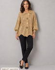 Maggie button-front cardigan in gold 