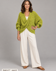 Margot chunky wrap sweater in green 