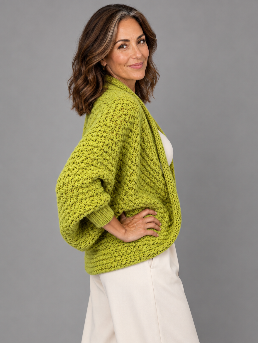 Margot chunky wrap sweater in green #color_green