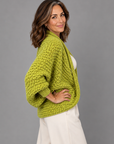 Margot chunky wrap sweater in green 