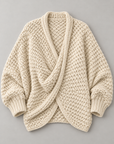 Margot chunky wrap sweater in cream 