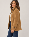 Nell sherpa zip jacket in camel 